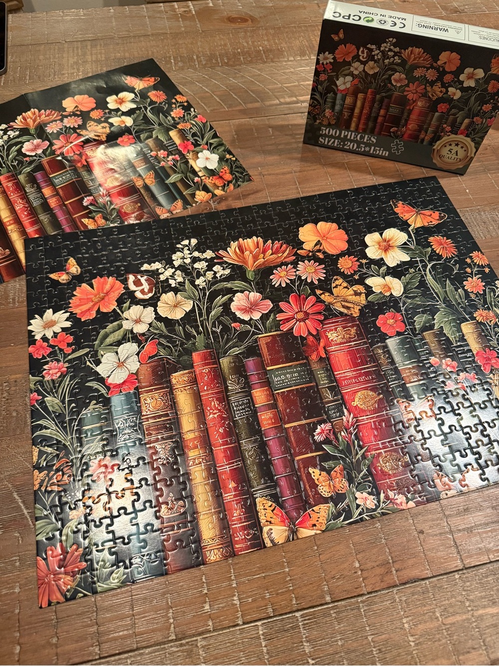 Floral Vintage Books 500-Piece Puzzle - Multicolor-Mid Level